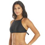 prAna Women's Black Regan High Neck Bikini Top with Mesh Detail Size Small Photo 13