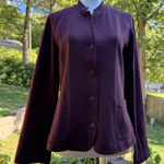 Eileen Fisher  Deep Purple Blazer wool blend size s small cardigan jacket Photo 0