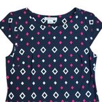 Liz Claiborne  Diamond Print Career Dress‎ Work Office Casual Navy Pink S Photo 4