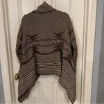 Love Stitch Cardigan Size Medium Open Draped Front Brown Wool Blend Boho Aztec Photo 4