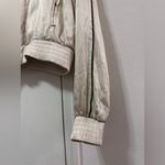 ZARA Celebrity Fav  Satin Bomber Jacket Zip Down Cream XS Photo 5