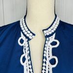 Mud Pie  B. Berry Sheath Dress Womens Sz L Blue Sleeveless Lace Detail Stretch Photo 3