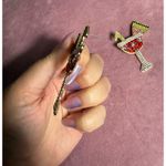 Martini Cocktail Watermelon Multi Color Rhinestone Earrings Costume Jewelry Red Photo 4