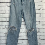 PacSun  Dad Jeans Straight Light Wash High Rise Distressed Women’s 24 Button Fly Photo 0