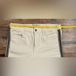 Free People Beaded Embellished Skinny Jeans Frayed White Cream Size 31 Photo 13