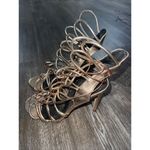 Liliana ‎ Rose Gold  Patent Leather Ankle Strap Zip 4" Heel sz 8.5 S-87 Photo 3