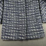 J Crew Jacket Womens 6 Blue White Wool Blend Tweed Funnel Neck Zip Long Coat Photo 3