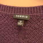 Torrid Lurex Pointelle Tunic Sweater Wool Blend Metallic Purple 0 Photo 4