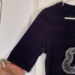 Armani Exchange  Black Embellished Bow Shirt Blouse Size Med EUC #2755 Photo 2