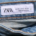 ZARA  Jeans Womens 6 Denim Straight Leg Cropped Light Wash Raw Hem Photo 4