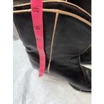 Women's Leather Black Car Shoe Western Boots Pull Tabs 36 1/2 EU ( USA Sz 6) Photo 5