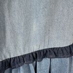 RIXO Sara Tiered Ruffled Denim Midi Dress Size Medium US 8 UK 12 Blue Photo 13