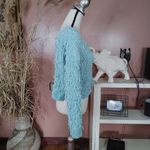 Wild Fable Size Large L Light Blue Fringe Cropped Crop Sweater Long Sleeve Sweat Photo 8