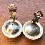 Vintage Womens Costume Jewelry Ivory Faux Pearl Clip On Earrings White Photo 8