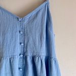 Universal Threads Universal Thread Sleeveless Button Front A-Line Midi Tie Back Blue Dress Sz Med Photo 4