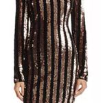 Sunset + Spring Velvet Sequin Striped Long Sleeve Dress Photo 0