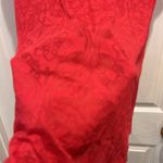 Ann Taylor Women's Size Large Raspberry Red Pink Burn Out Short Sleeve Top Photo 2