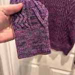 Gap  Sweater XL Berry Wavy Purple Rainbow Cable Knit Pullover‎ Marled Textured Photo 3