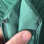 Azazie Dress Women Size 10/12 Green Bridesmaid Ruched Tank Vneck Wedding Party Photo 7