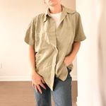 Christopher & Banks Vintage Christoph & Banks Sage Green Button Down Top Photo 2