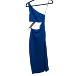 NBD  Kody One Shoulder Cutout Midi Dress In Blueberry Blue Photo 2
