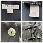 Piacere Chiffon blouse Metallic Black Plus Size 24 Sheer Sleeves Formal Dazzle Photo 5