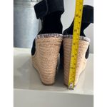 Marc Fisher Black Suede Peep Toe Espadrille Wedge Sandals Size 6.5M Photo 4