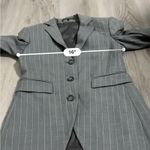 Theory Gray & White Virgin Wool Pinstripe Long Sleeve Three Button Blazer Sz 0 Photo 8