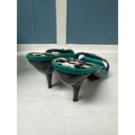 Green Satin Stiletto Heels with Novelty Charm Embellishments Size 7.5 Photo 3