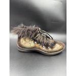 Coach COLETTE Logo Fabric Mongolian Lamb Lining Sz 7 Ankle Boot Lace Up Shoes Photo 8