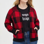 Torrid Sz 3 Red and Black Checkered Cardigan Jacket NWOT Photo 0