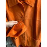 st. john's bay Vintage  Oversized Orange Suede Leather Jacket XL Boho Western Artsy Photo 2