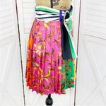 Anthropologie Delfi Collective Skirt Satin Pleated Panel Multicolor Size Medium Photo 2