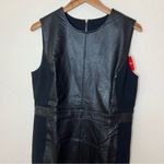 Spanx  Faux Leather Combo Panel Knit Midi Sheath Dress Luxe Black NEW Womens XL Photo 3
