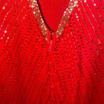 Women's Vintage STENAY Red Long Sleeve Silk Beaded Dress Size L Size L Photo 4
