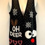 No Boundaries Christmas Holiday Rudolph Oh Deer vest. Size Medium.  Christmas Party sweater Photo 0