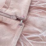 Boutique pink suede ostrich feather mini skirt Photo 10
