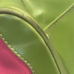 Liz Claiborne vintage Leather& Polyester Striped Purse Pink Green Beige Photo 12