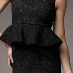 Alice + Olivia Josephine Black Silk Lace Peplum Cocktail Dress size 2 Photo 0