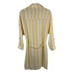 Skylar + Madison Sz S Tunic Top Dress Yellow Vertical Stripe Belted Button Front Photo 9
