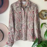 Rena Rowan VINTAGE  paisley print 100% silk button down blouse Women’s SIZE 18W‎ Photo 0