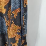 Clara Sun Woo Tunic Top Womens Small Oversized Blue Gold Floral Polyester VTG Photo 3