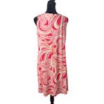 Chico's 1 Lace Up Pink White Paisley Mosaic Shelley Shift Dress Size M Resortwear Photo 1