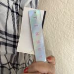 Black and White Smocked Blouse with Cap Sleeves and Rounded Neckline Size M Photo 8