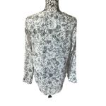 The Kooples  Women’s Ruffle shirt top blouse long sleeve floral metallic small Photo 2