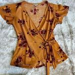 Lily White Floral Wrap Top Photo 0