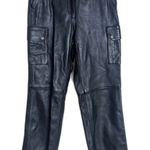 Flying Bikes Oakwood Leather Cargo Pants Womens 10 Black Motorcycle Biker Photo 0