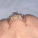 Rose Gold Tone Side Profile CZ Engagement/Cocktail Ring Pink Photo 1