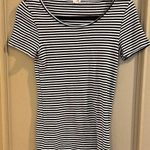J.Crew  Black and White Striped Crew Neck Short Sleeve 100% Cotton Tee Top Small Photo 0