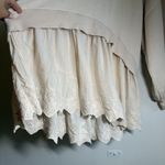 Free People Sweet Street Hoodie Ivory Women Ruffle Puff Sleeve Eyelet Lagenlook Photo 2